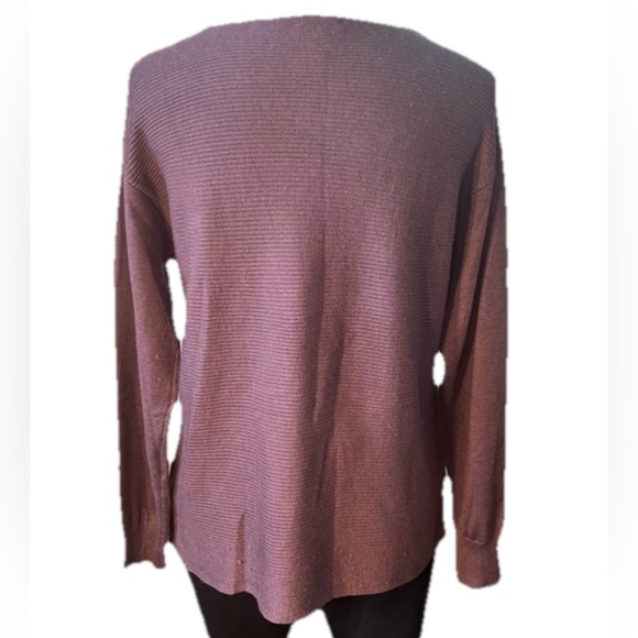 Ella Moss Women's Purple Ribbed V-Neck Lightweight Sweater Long Sleeve Small - Picture 2 of 9